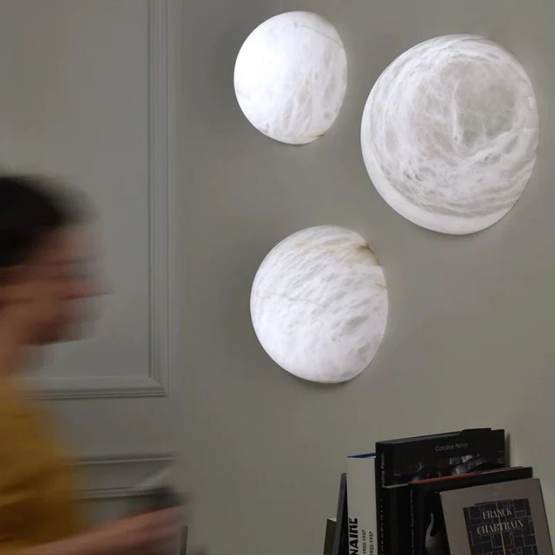 Alabaster Hemisphere Wall Sconce by Bling Lighting Studio