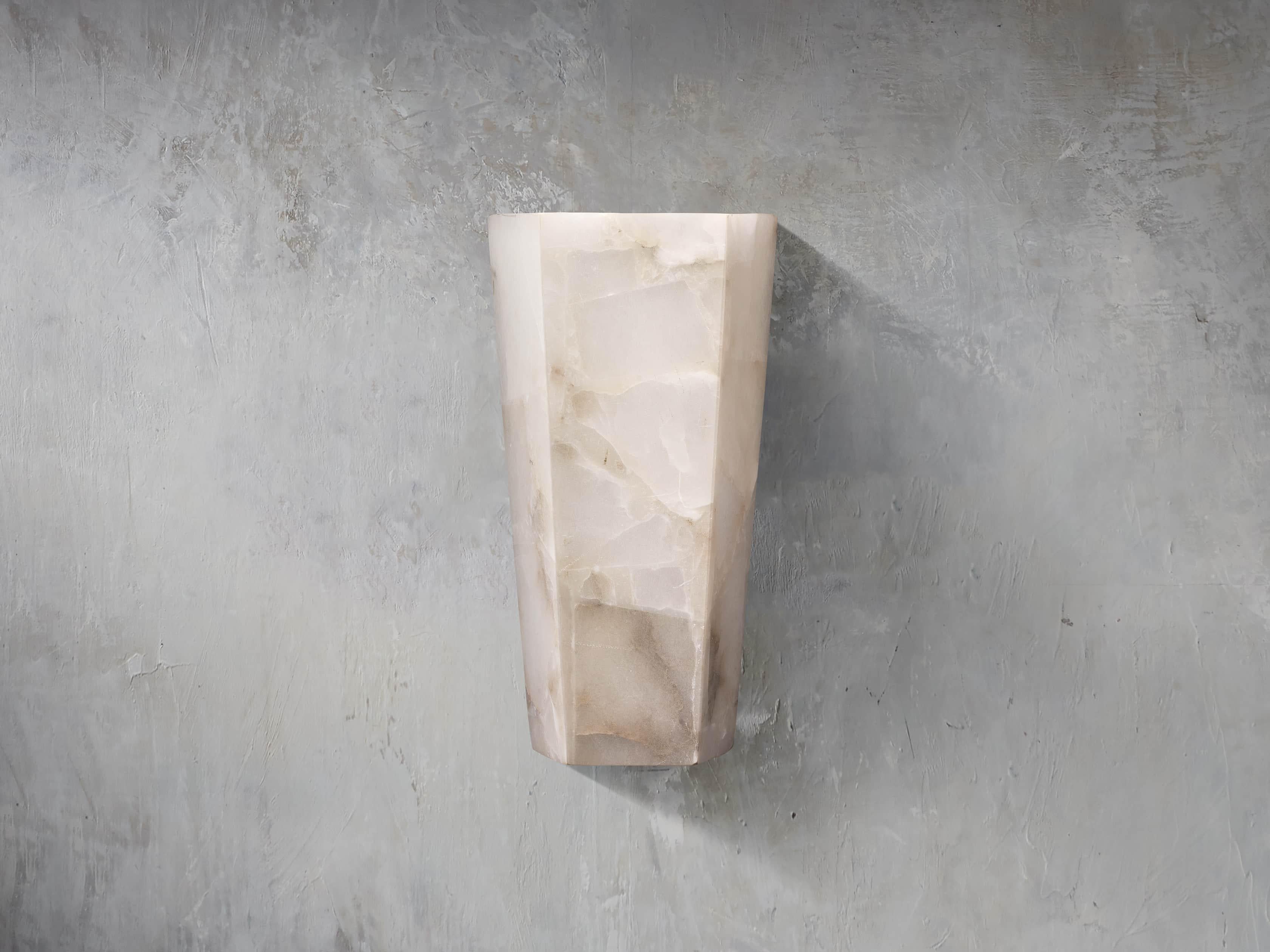 Alabaster Large Hexagonal Sconce by Bling Lighting Studio