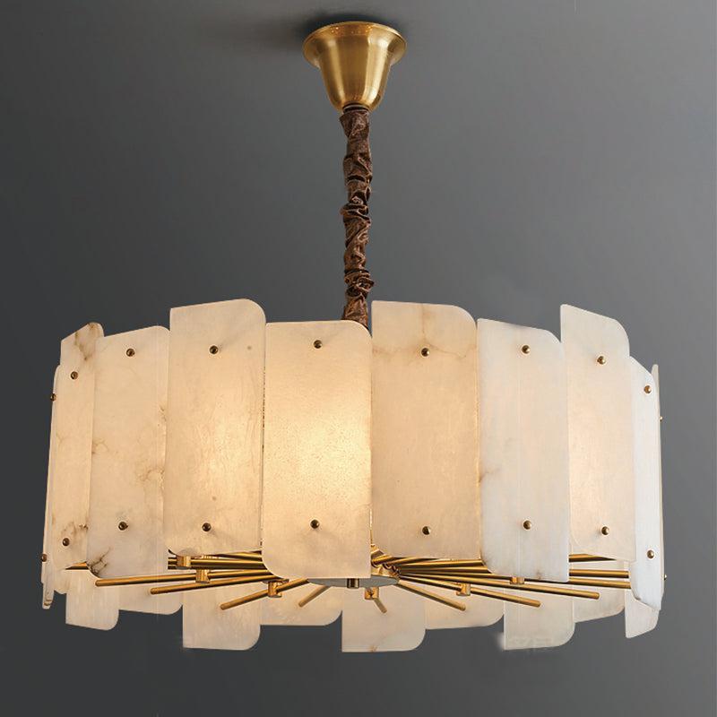 Alabaster Lorry Round Chandelier 20" 31" by Bling Lighting Studio