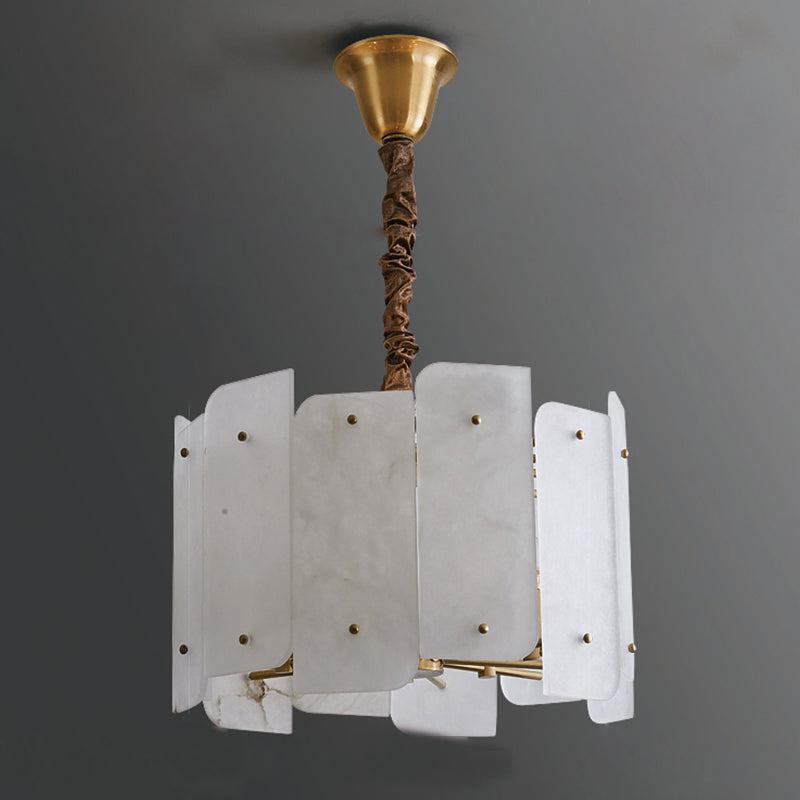 Alabaster Lorry Round Chandelier 20" 31" by Bling Lighting Studio