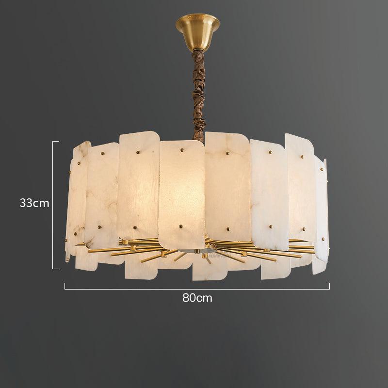 Alabaster Lorry Round Chandelier 20" 31" by Bling Lighting Studio