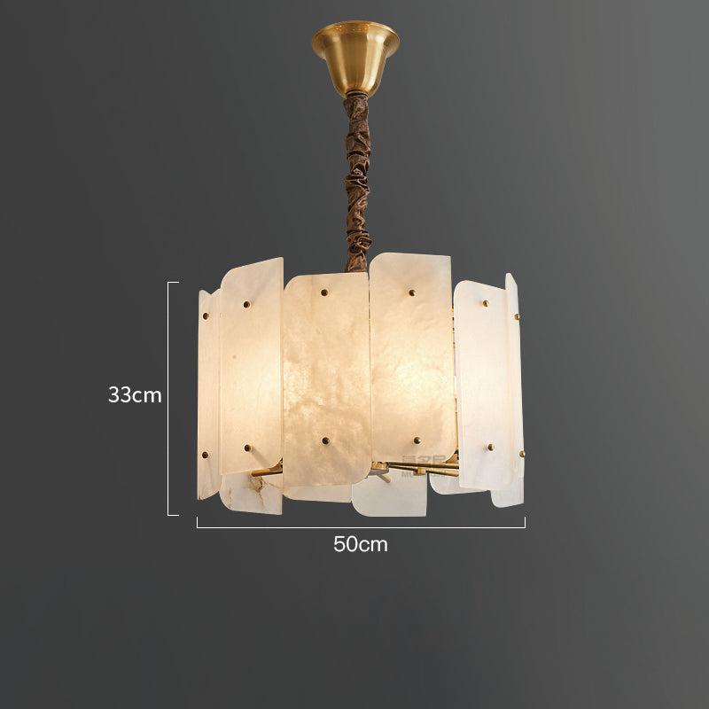 Alabaster Lorry Round Chandelier 20" 31" by Bling Lighting Studio