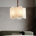 Alabaster Lorry Round Chandelier 20" 31" by Bling Lighting Studio