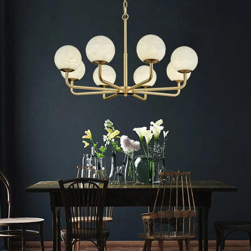 Alabaster Modern Global Dining Chandelier by Bling Lighting Studio