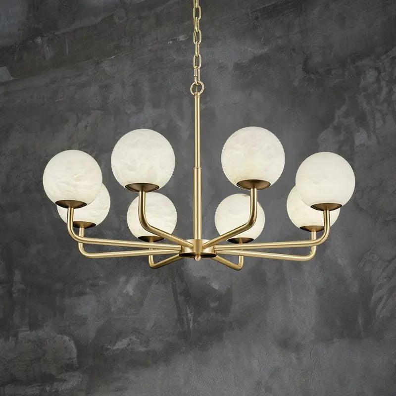 Alabaster Modern Global Dining Chandelier by Bling Lighting Studio