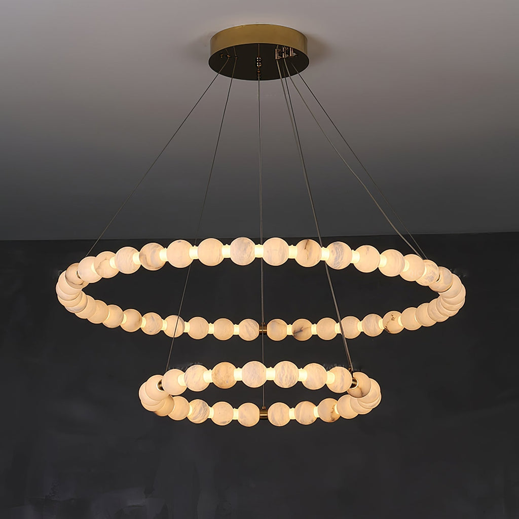 Alabaster Orb Ring Chandelier by Bling Lighting Studio