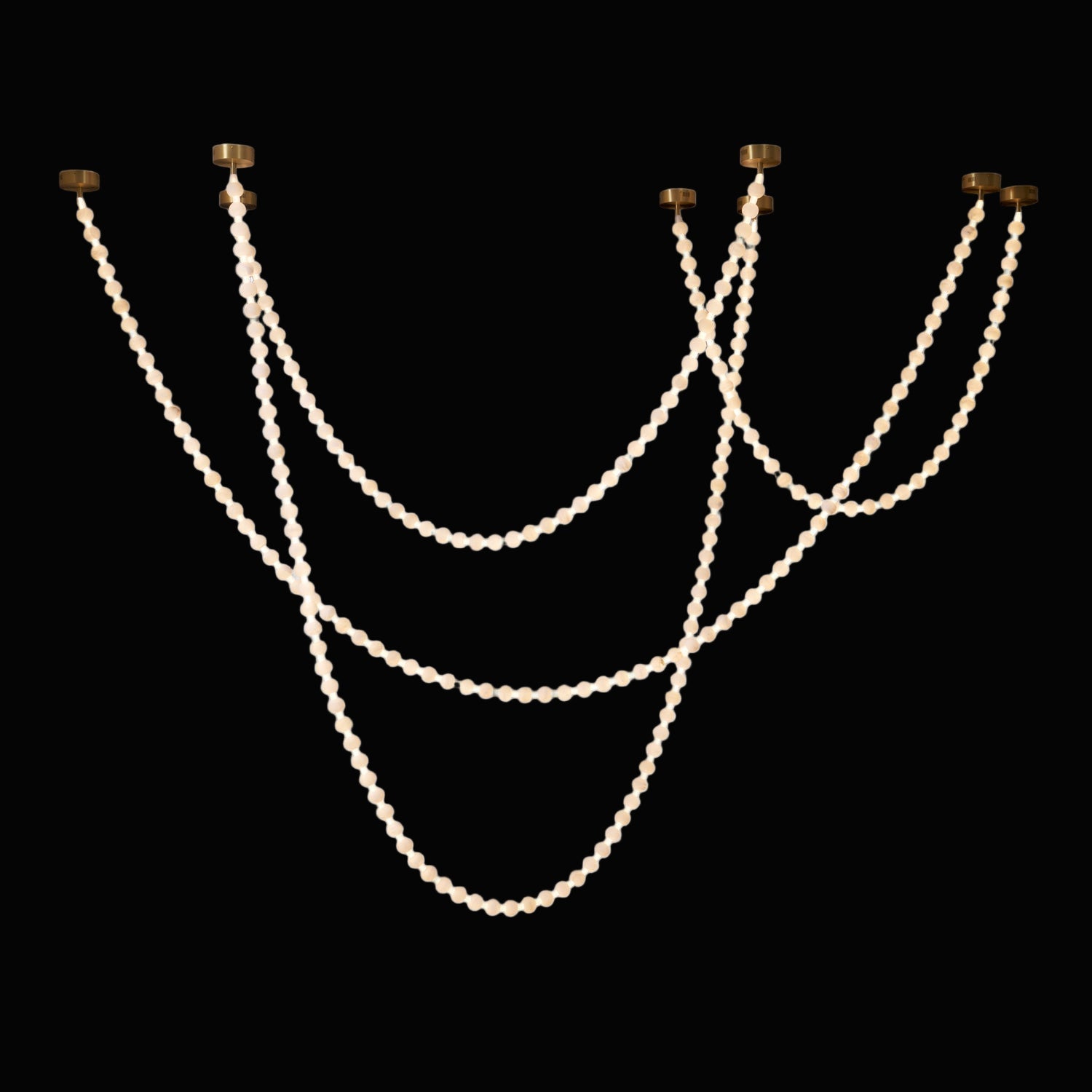 Alabaster Pearl Necklace Chandelier by Bling Lighting Studio
