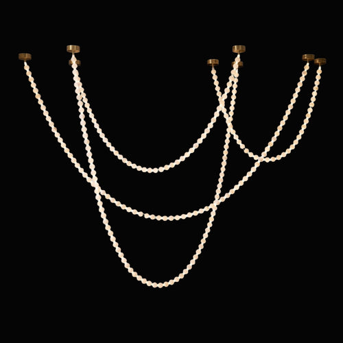 Alabaster Pearl Necklace Chandelier by Bling Lighting Studio