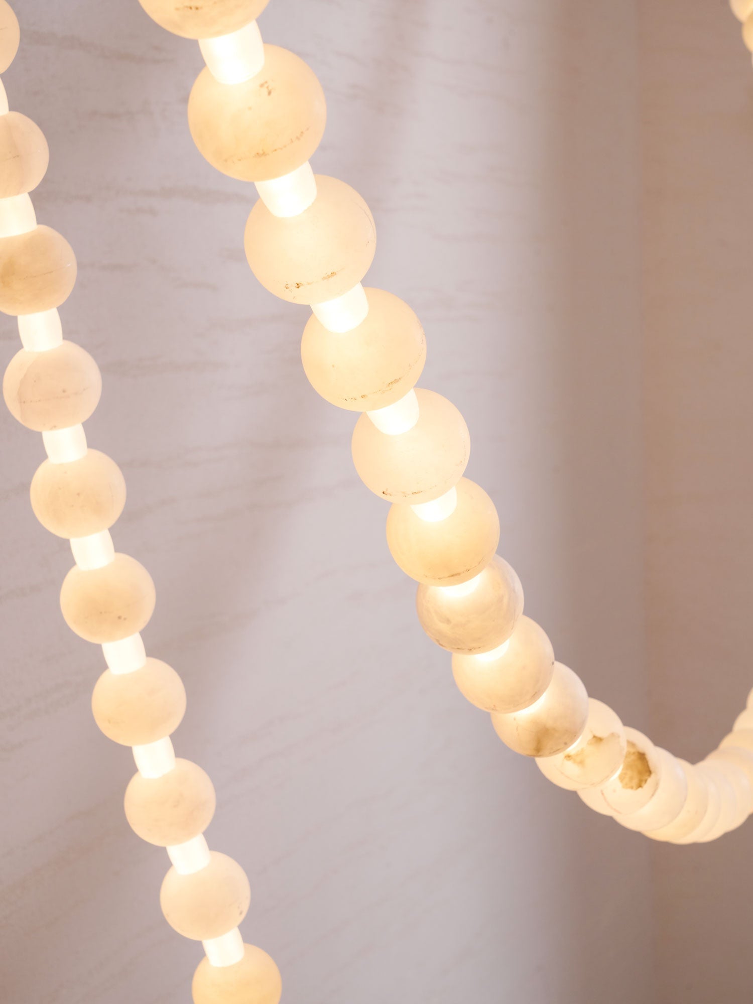Alabaster Pearl Necklace Chandelier by Bling Lighting Studio