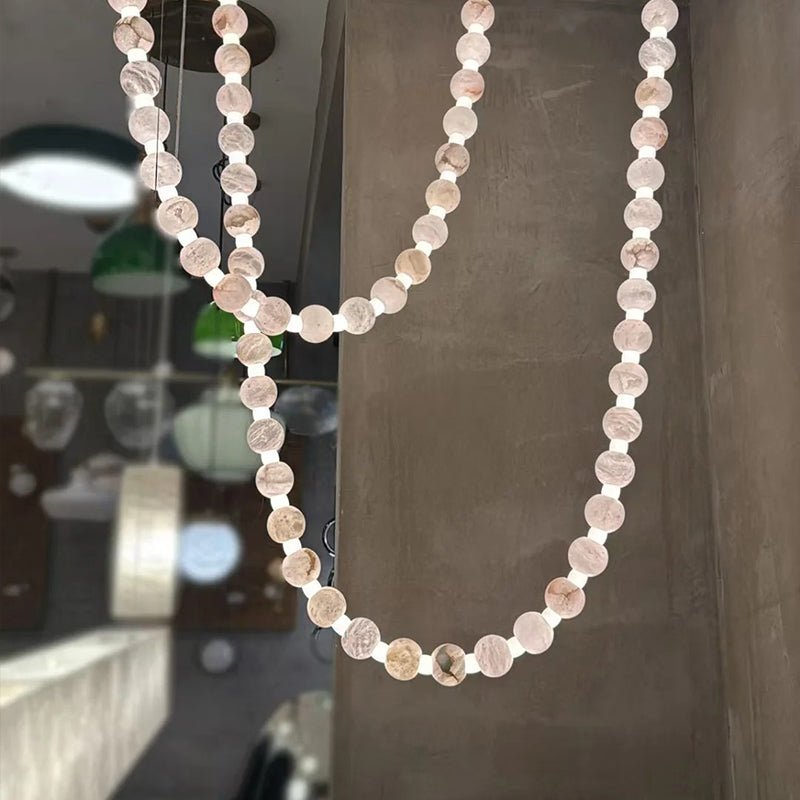 Alabaster Pearl Necklace Chandelier by Bling Lighting Studio