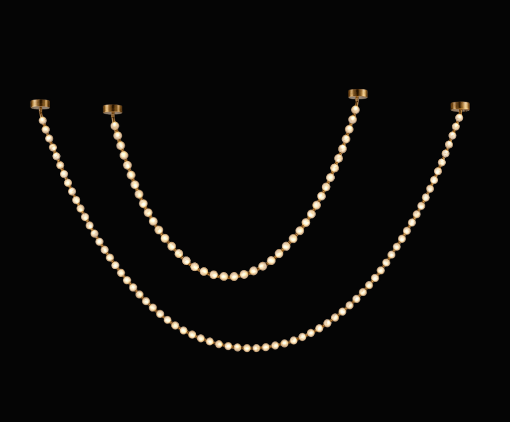 Alabaster Pearl Necklace Chandelier by Bling Lighting Studio