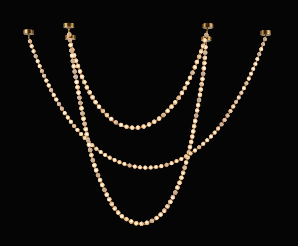 Alabaster Pearl Necklace Chandelier by Bling Lighting Studio