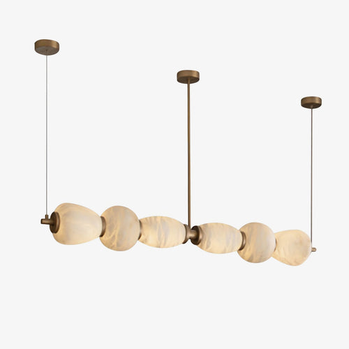 Alabaster Pebble Linear Chandelier by Bling Lighting Studio