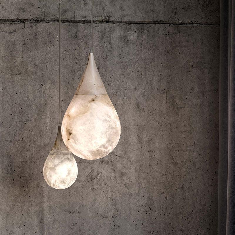 Alabaster Rain Pendant Lighting, Dining Table Pendant by Bling Lighting Studio
