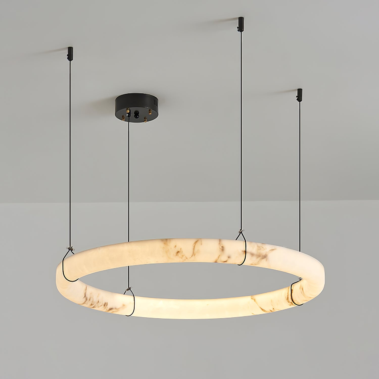 Alabaster Ring Pendant Lamp by Bling Lighting Studio