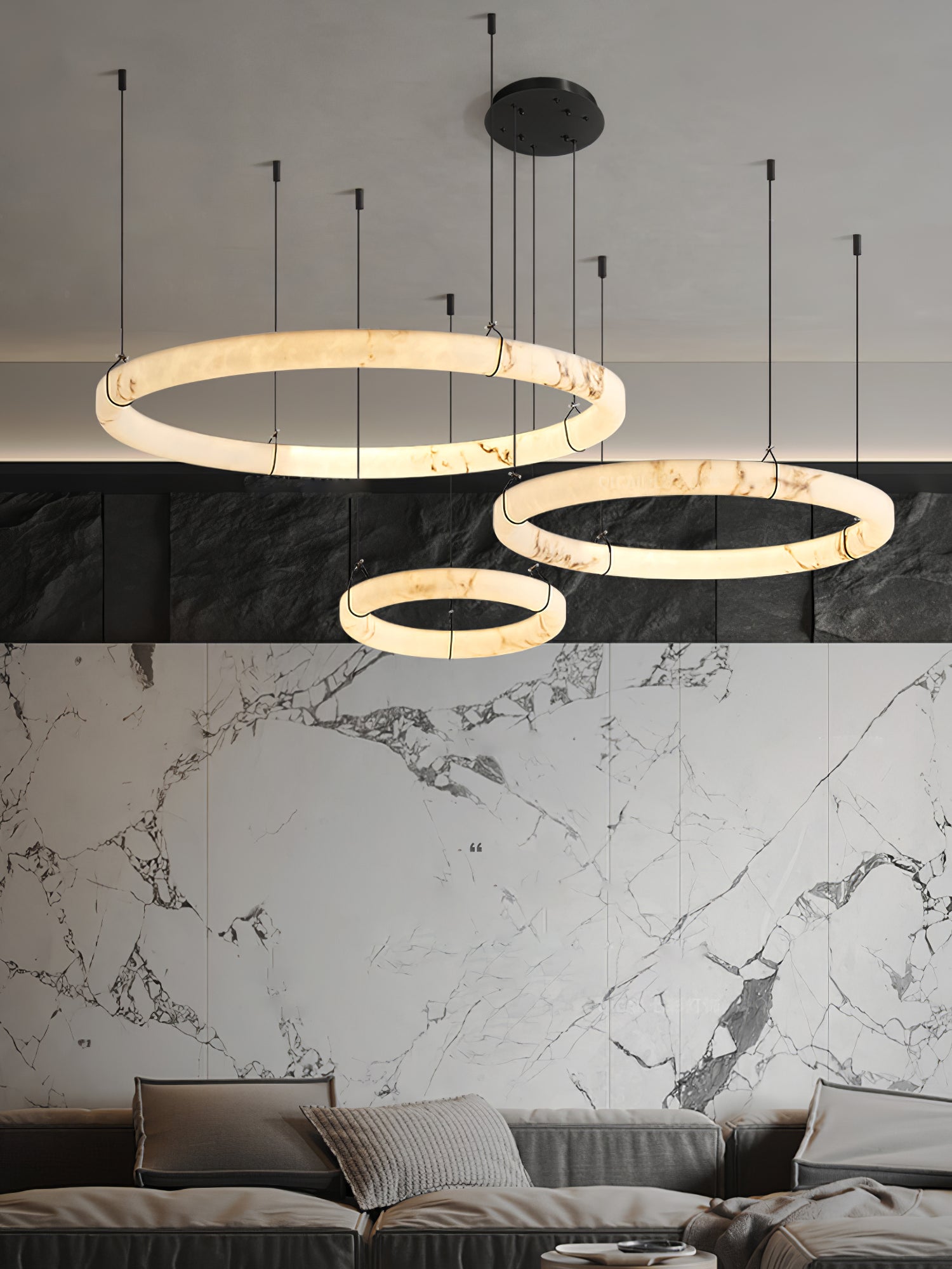 Alabaster Ring Pendant Lamp by Bling Lighting Studio