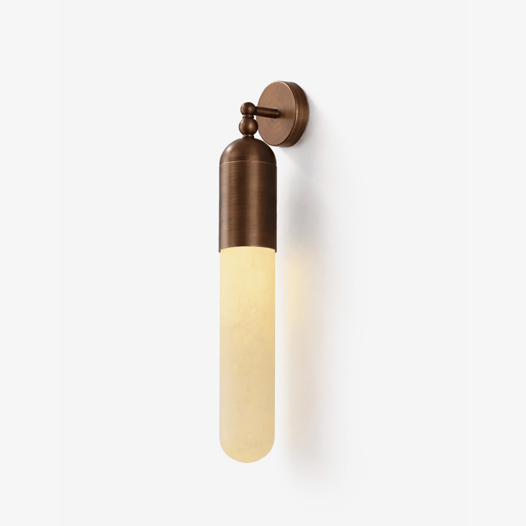 Alabaster Sculpted Tube Wall Sconce by Bling Lighting Studio