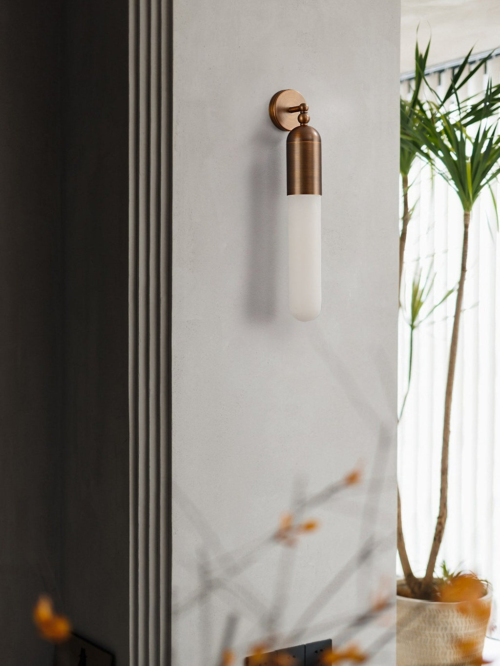 Alabaster Sculpted Tube Wall Sconce by Bling Lighting Studio