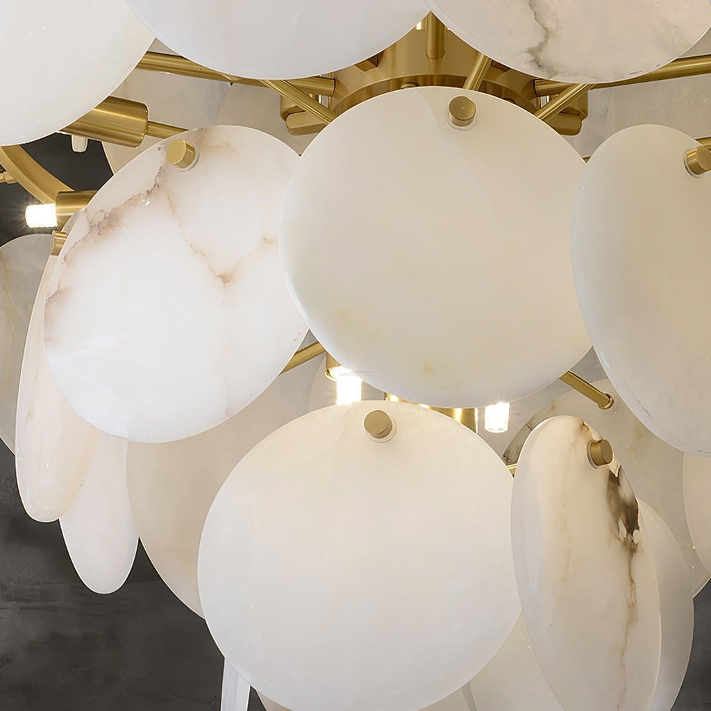 Alabaster Shell Brass Chandelier with 2/3/4/5/6 layer by Bling Lighting Studio