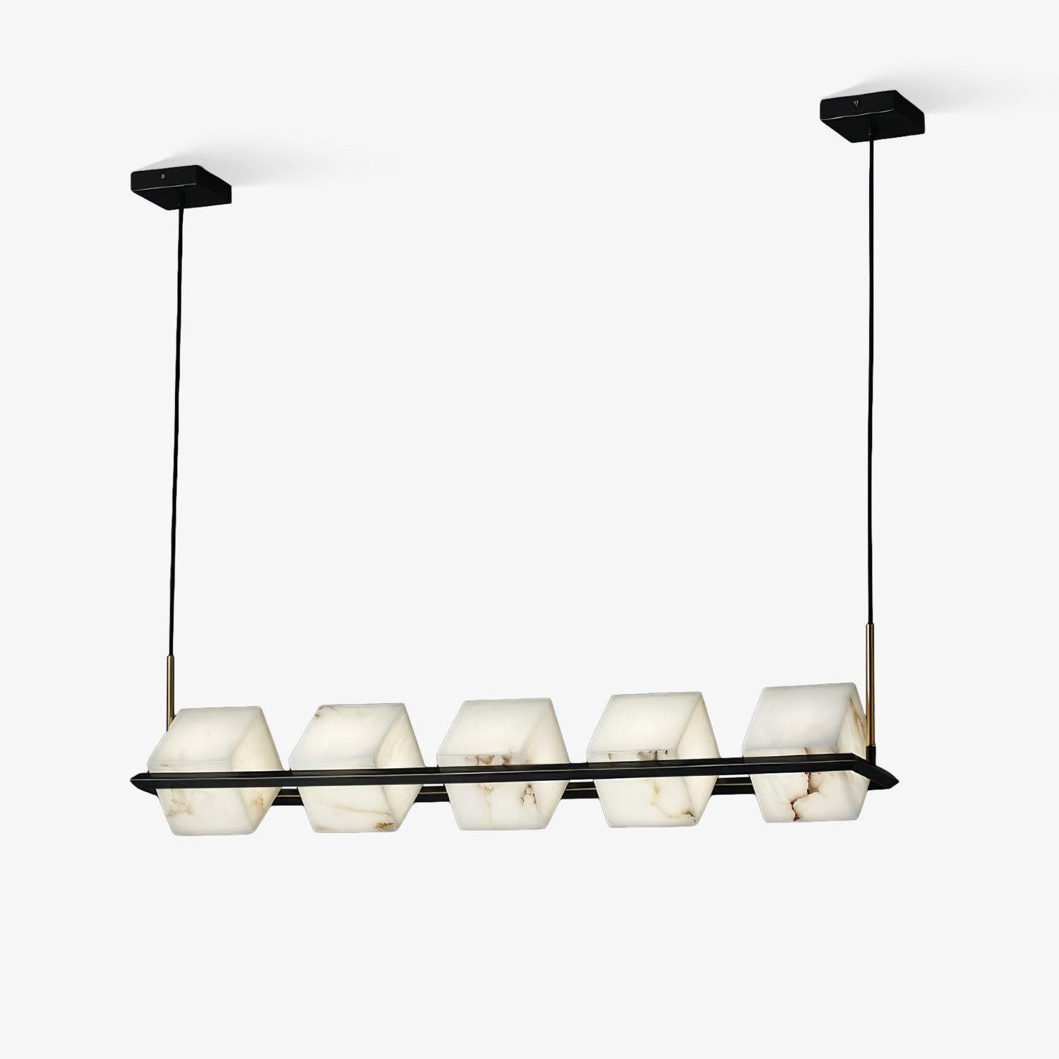 Alabaster Square Box Chandelier by Bling Lighting Studio