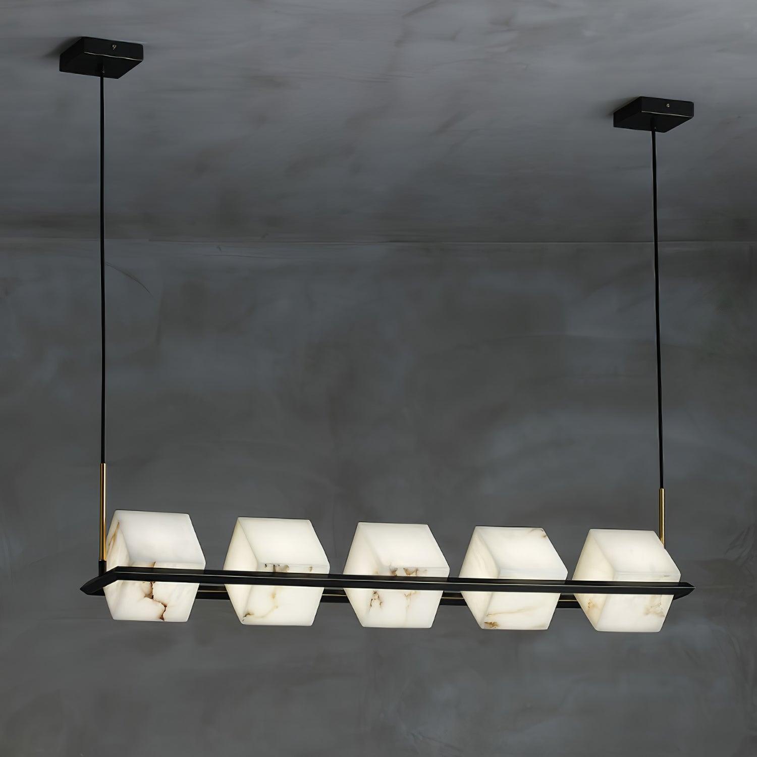 Alabaster Square Box Chandelier by Bling Lighting Studio