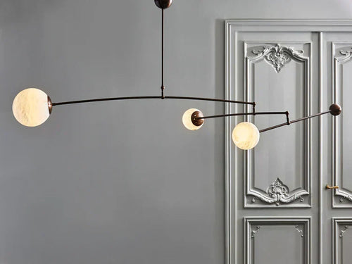 Alabaster Triple Mobile Chandelier by Bling Lighting Studio