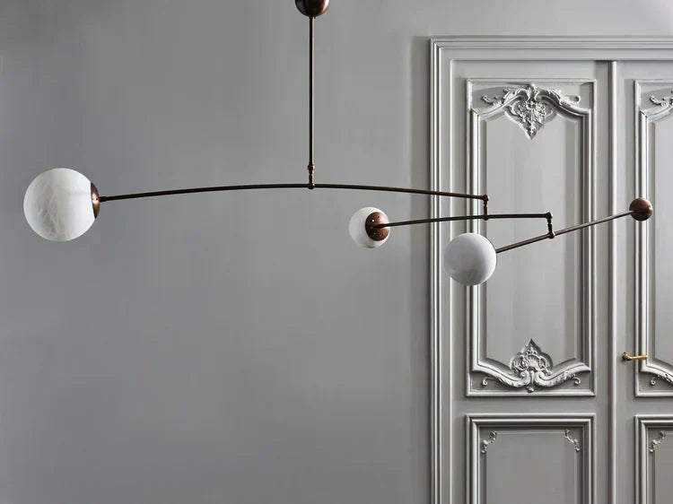 Alabaster Triple Mobile Chandelier by Bling Lighting Studio
