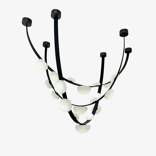 Alex Modern Dew Drops Alabaster Chandelier by Bling Lighting Studio