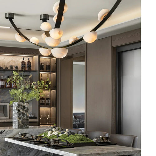 Alex Modern Dew Drops Alabaster Chandelier by Bling Lighting Studio