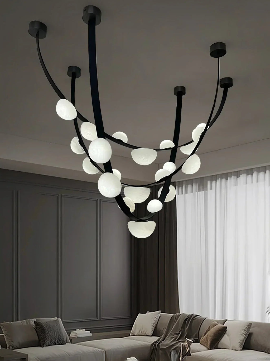 Alex Modern Dew Drops Alabaster Chandelier by Bling Lighting Studio
