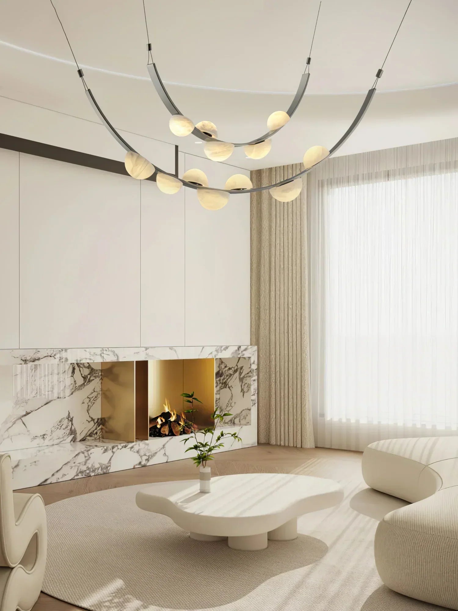 Alex Modern Dew Drops Alabaster Chandelier by Bling Lighting Studio