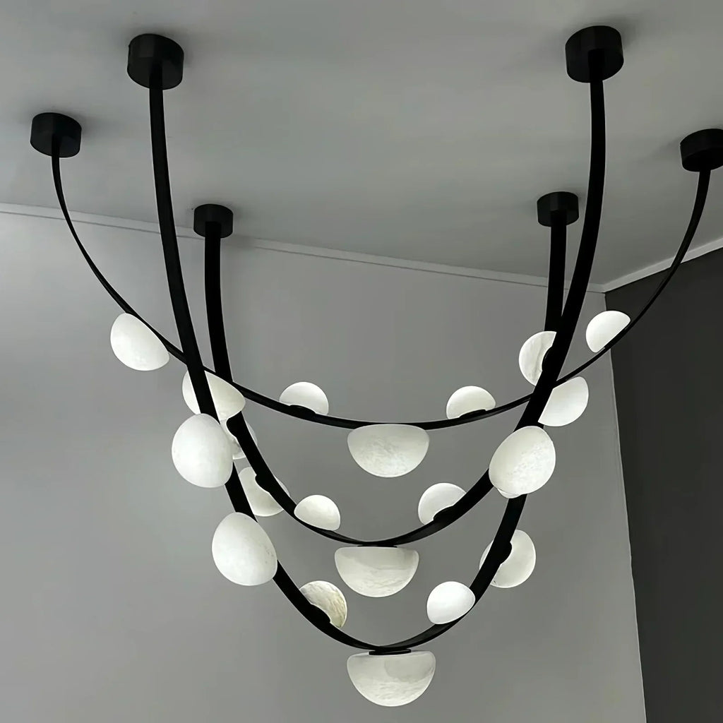 Alex Modern Dew Drops Alabaster Chandelier by Bling Lighting Studio