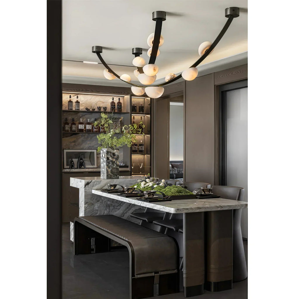 Alex Modern Dew Drops Alabaster Chandelier by Bling Lighting Studio