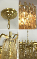 Amber Glass Prism Murano Style Chandelier product image