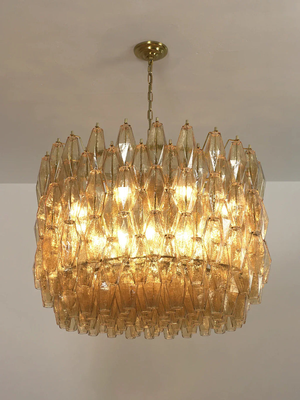 Amber Glass Prism Murano Style Chandelier product image