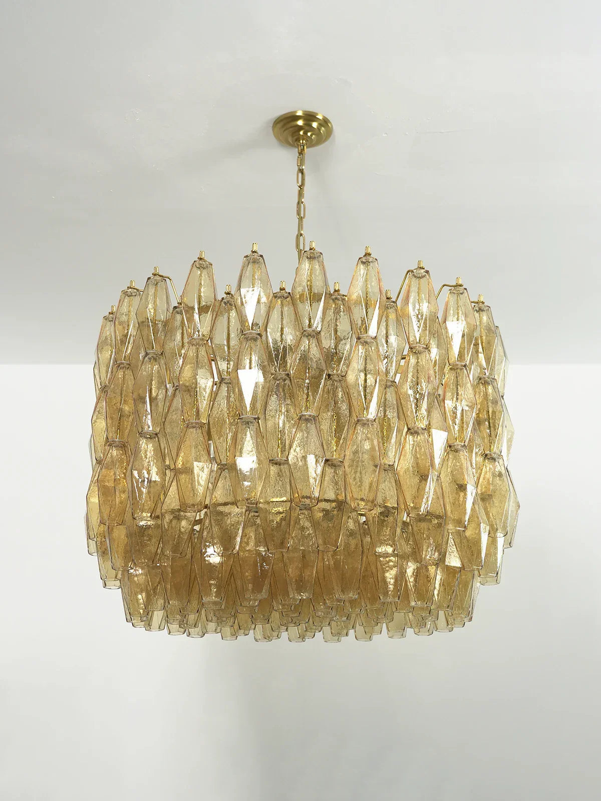 Amber Glass Prism Murano Style Chandelier product image
