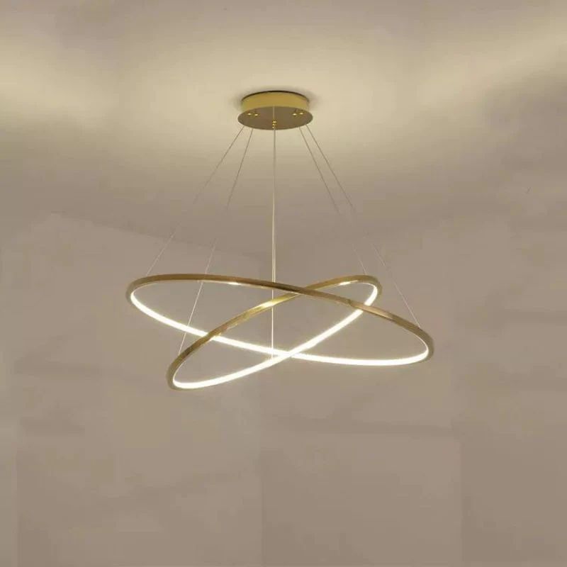 Amina Quartz Golden Rings Chandelier by Bling Lighting Studio
