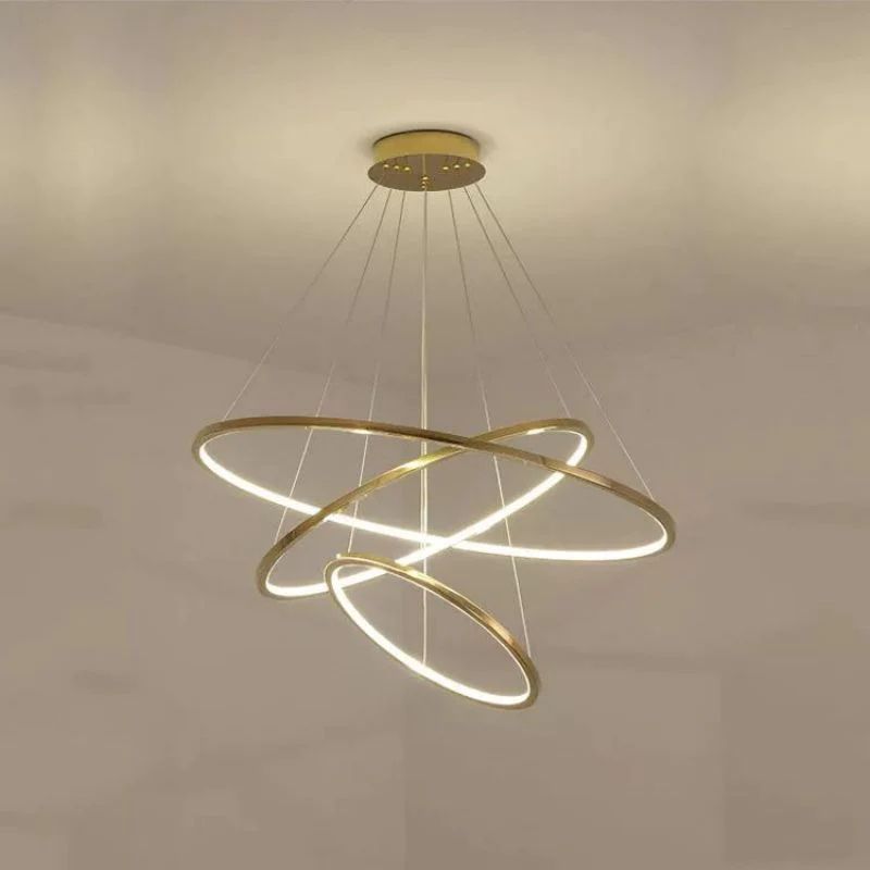 Amina Quartz Golden Rings Chandelier by Bling Lighting Studio