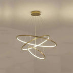 Amina Quartz Golden Rings Chandelier by Bling Lighting Studio