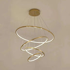 Amina Quartz Golden Rings Chandelier by Bling Lighting Studio