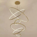 Amina Quartz Golden Rings Chandelier by Bling Lighting Studio