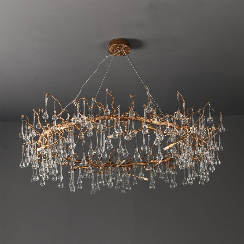 Anita Branch Brass Crystal Chandelier by Bling Lighting Studio