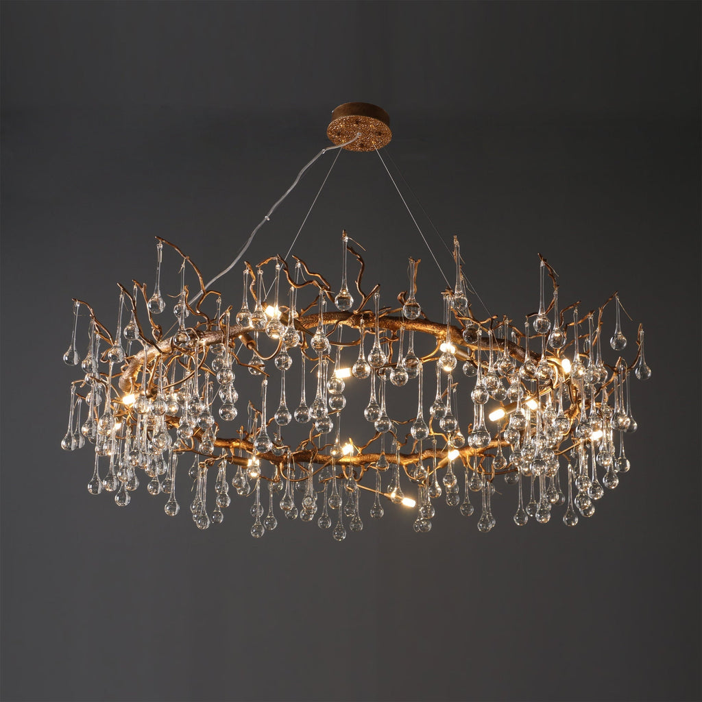 Anita Branch Brass Crystal Chandelier by Bling Lighting Studio