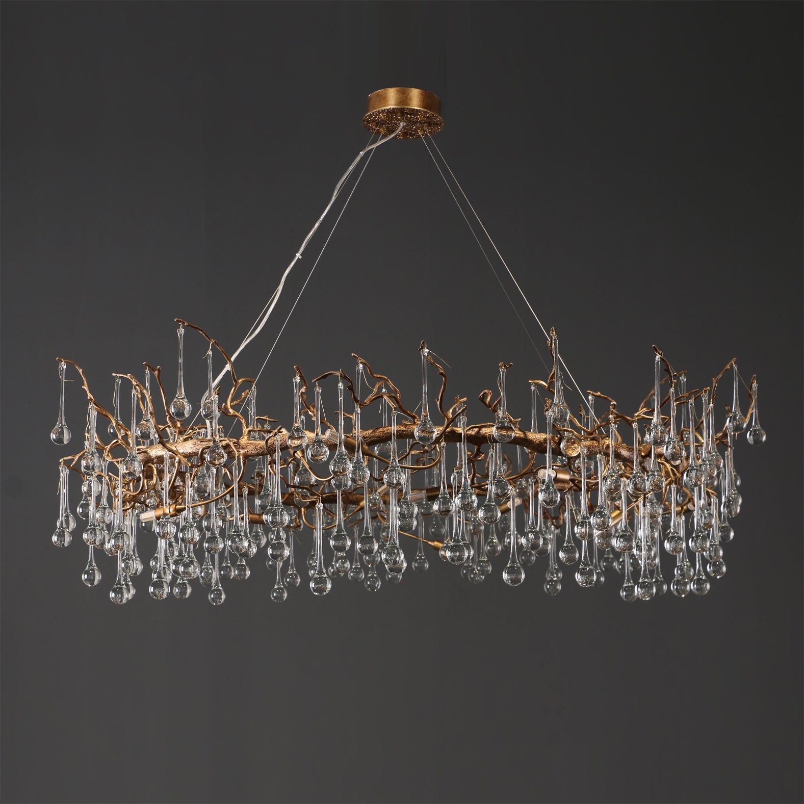 Anita Branch Brass Crystal Chandelier by Bling Lighting Studio
