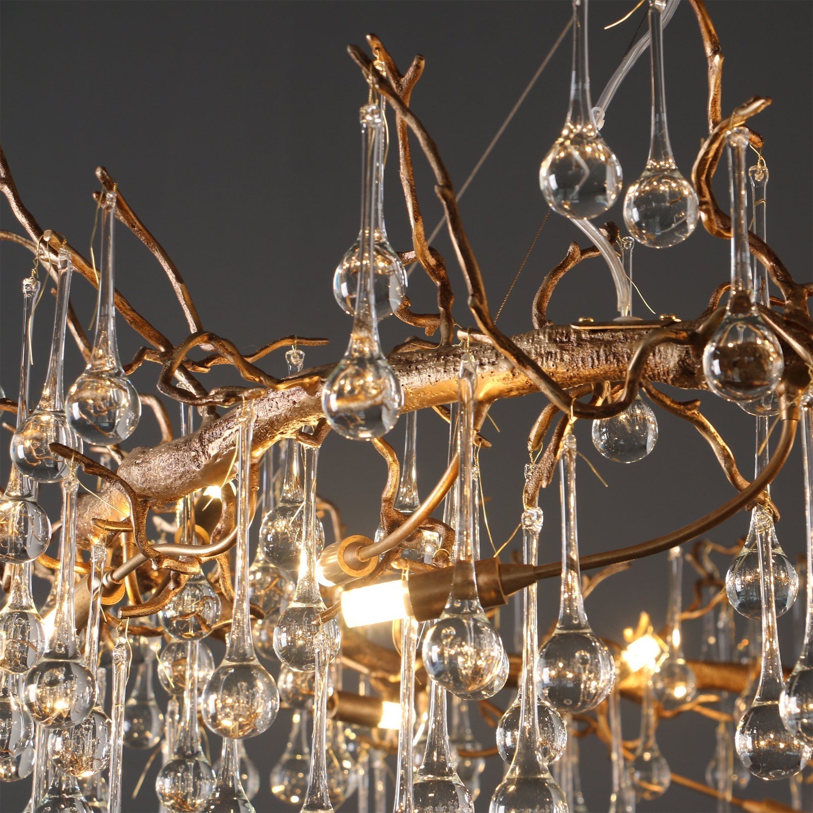 Anita Branch Brass Crystal Chandelier by Bling Lighting Studio