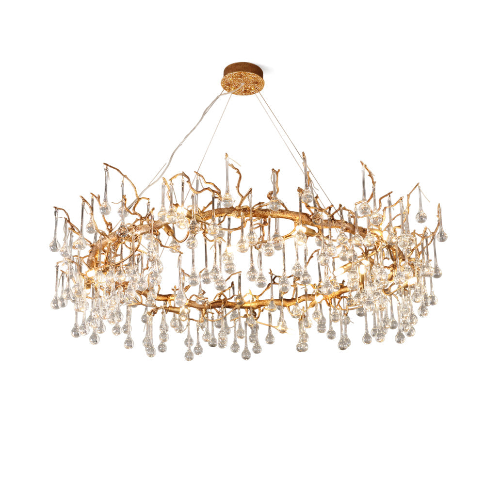 Anita Branch Brass Crystal Chandelier by Bling Lighting Studio