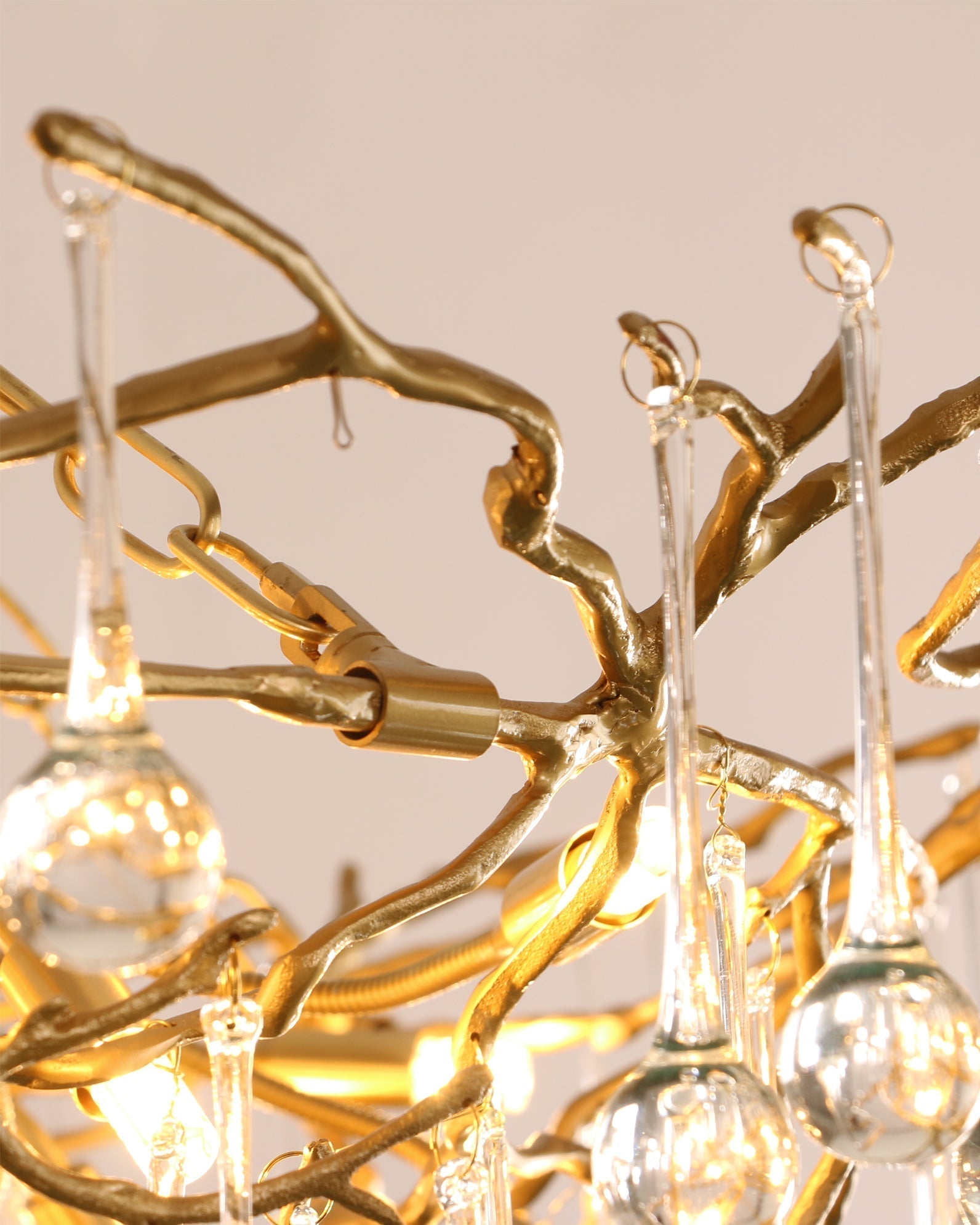 Anita Brass Branch Leaf Chandelier by Bling Lighting Studio