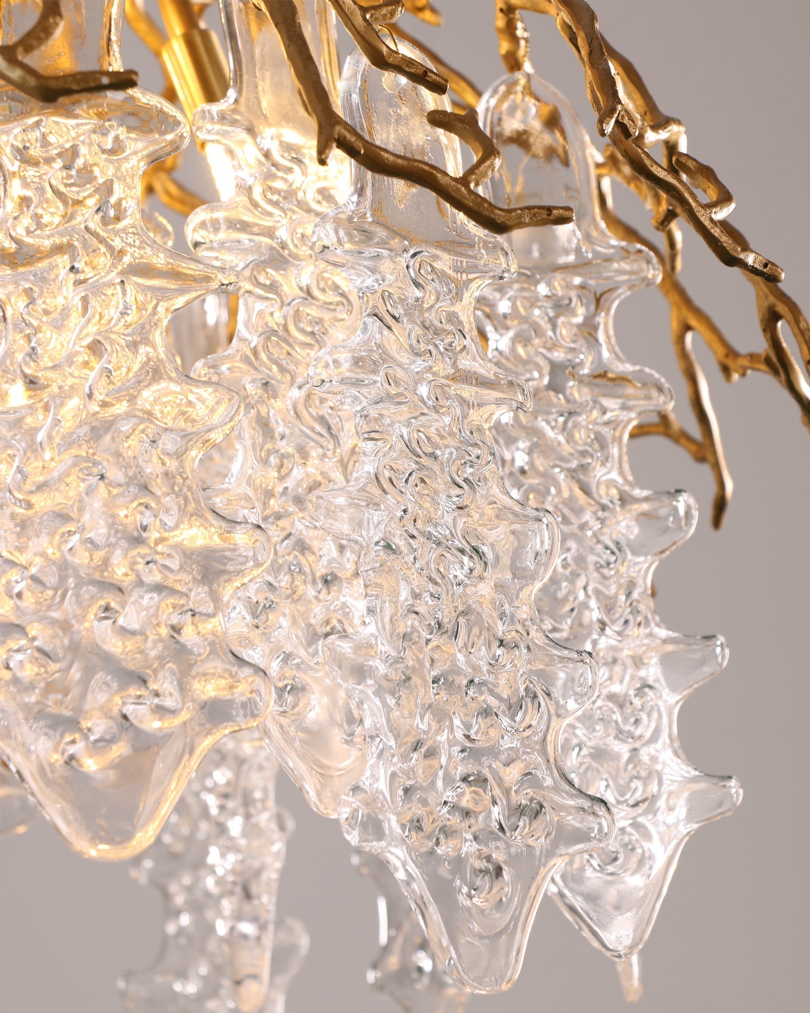 Aqua Dome Branch Brass Chandelier by Bling Lighting Studio