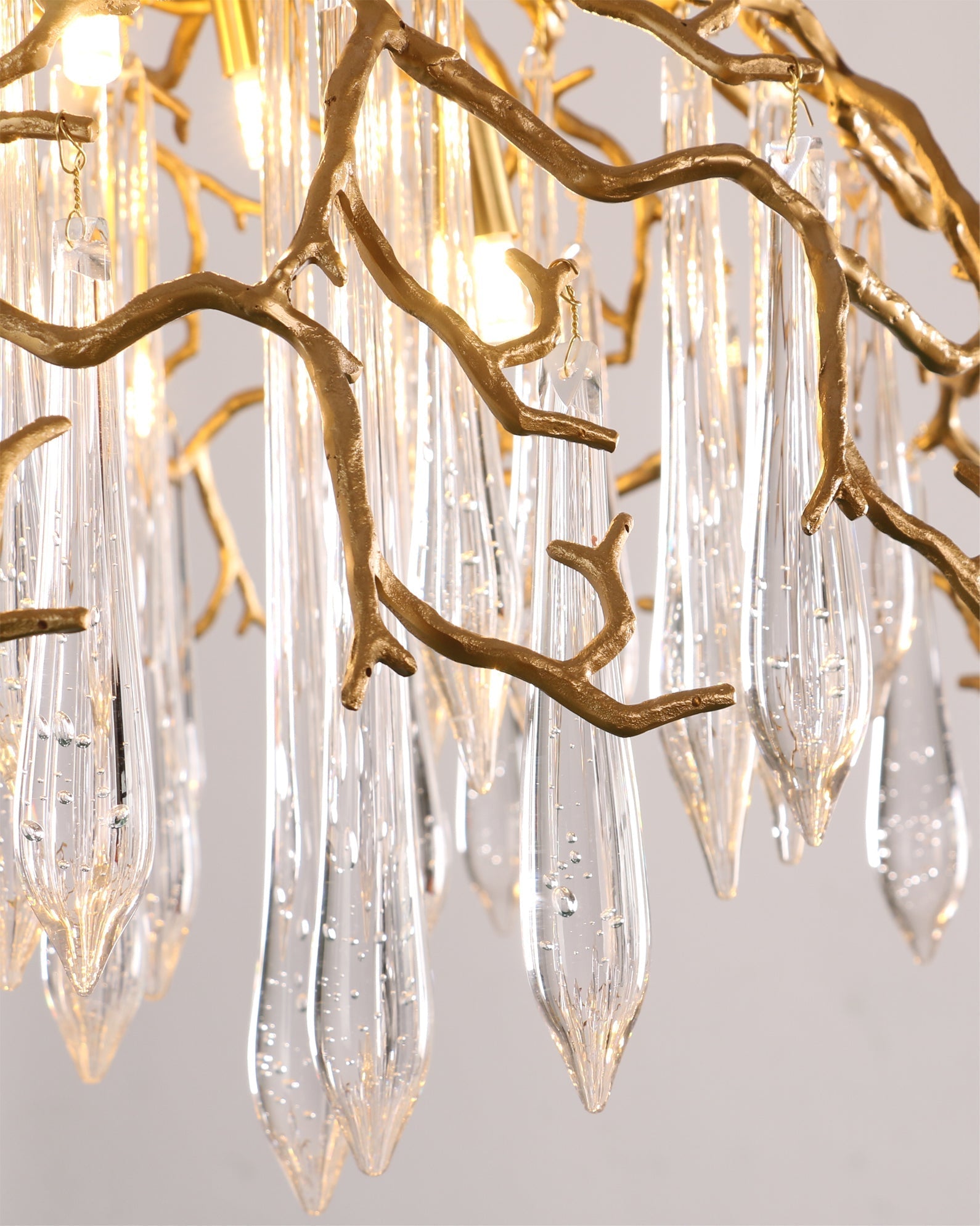 Aqua Dome Branch Brass Chandelier by Bling Lighting Studio
