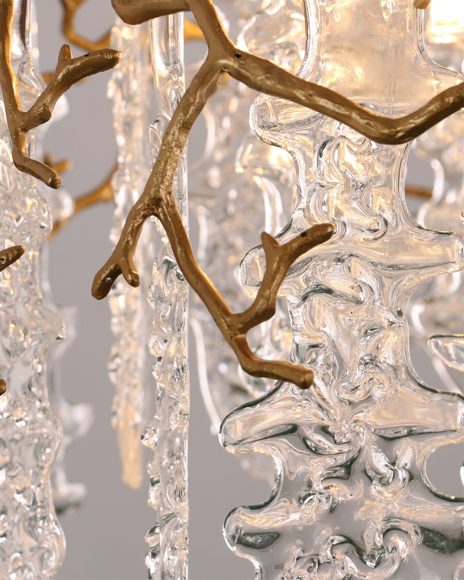 Aqua Dome Branch Brass Chandelier by Bling Lighting Studio
